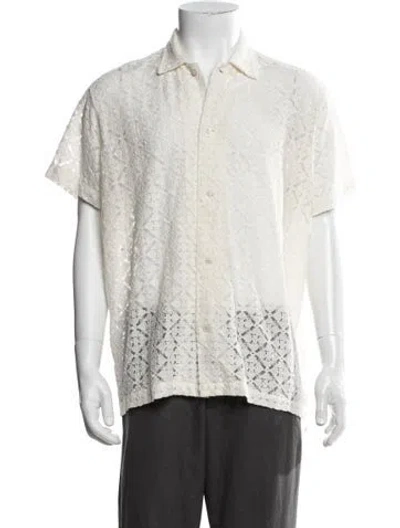 Pre-owned Bode Lace Pattern Short Sleeve Shirt W/ Tags In Neutrals