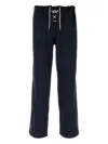 Bode Navy Blue Cotton And Lyocell Joggers In Black