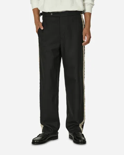 Bode Lacework Side Buckle Trousers In Black