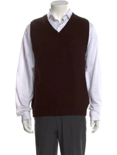Pre-owned Bode Lambswool V-neck Sweater Vest In Brown