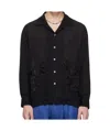Bode Midnight Daffodil Long Sleeve Silk Button-up Shirt In Black