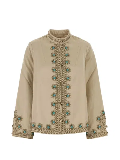 Bode Lapis Bead-embellished Jacket In Neutral
