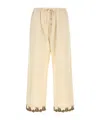 Bode Laurelist Embroidered Wool Casual Pants In Neutral