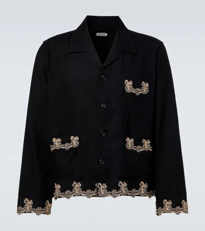 BODE LAURELIST WOOL FLANNEL OVERSHIRT