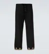 Bode Laurelist Wool Flannel Wide-leg Pants In Black