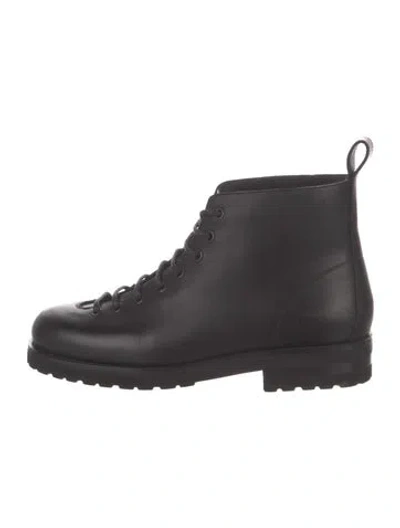 Pre-owned Bode Leather Hiking Boots In Black