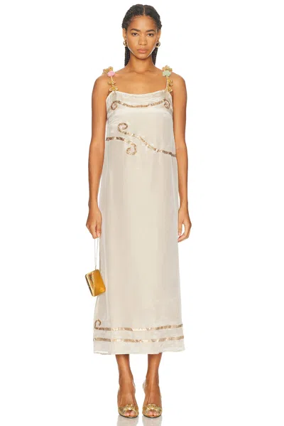 Bode Lido Dress In Gold