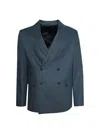 Bode Lightweight Double-breasted Suit Jacket - Teal