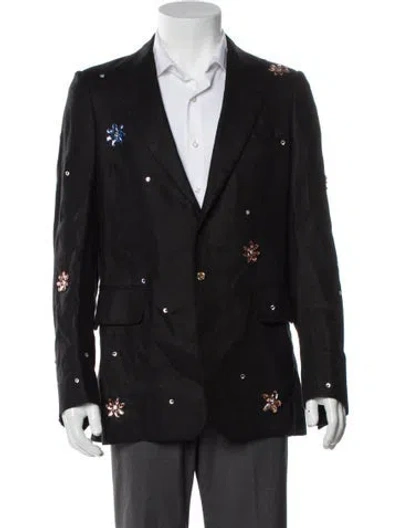 Pre-owned Bode Linen Blazer In Black