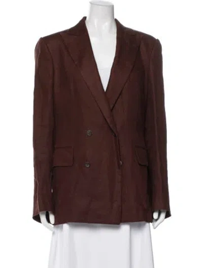 Pre-owned Bode Linen Blazer In Brown