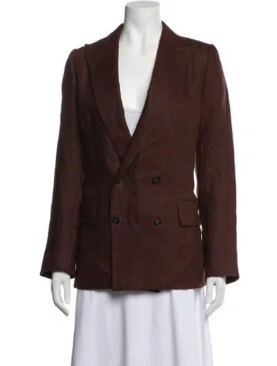 Pre-owned Bode Linen Blazer In Brown