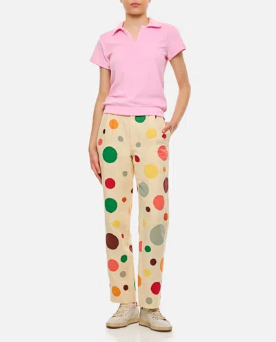 Bode Linen Dots Trousers In Multicolour