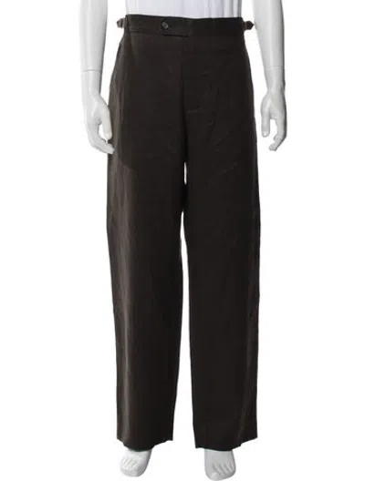 Pre-owned Bode Linen Dress Pants In Brown