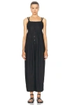 Bode Linen Gardner Jumpsuit In Black