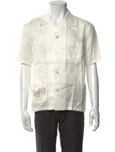 Pre-owned Bode Linen Graphic Print Shirt In Neutrals