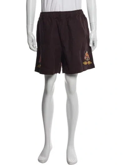 Pre-owned Bode Linen Jogger Shorts W/ Tags In Brown