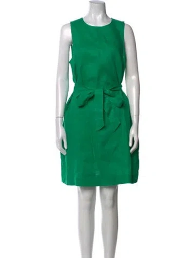 Pre-owned Bode Linen Mini Dress In Green
