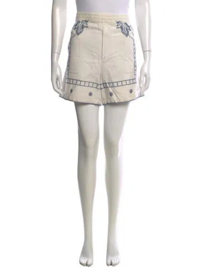 Pre-owned Bode Linen Mini Shorts In White