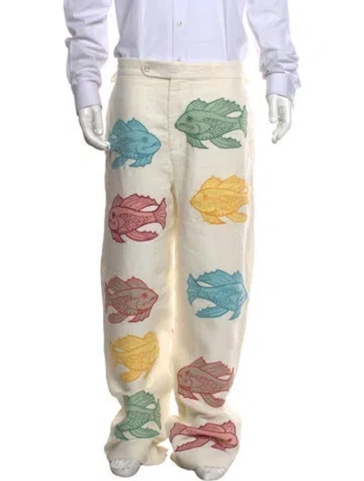 Pre-owned Bode Linen Pants In Neutrals