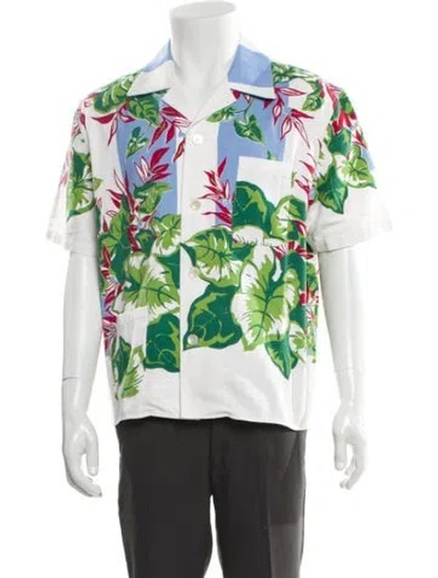 Pre-owned Bode Linen Printed Shirt In White