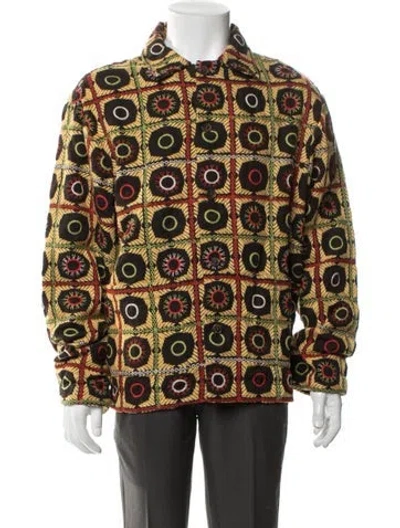 Pre-owned Bode Linen Printed Windbreaker In Yellow