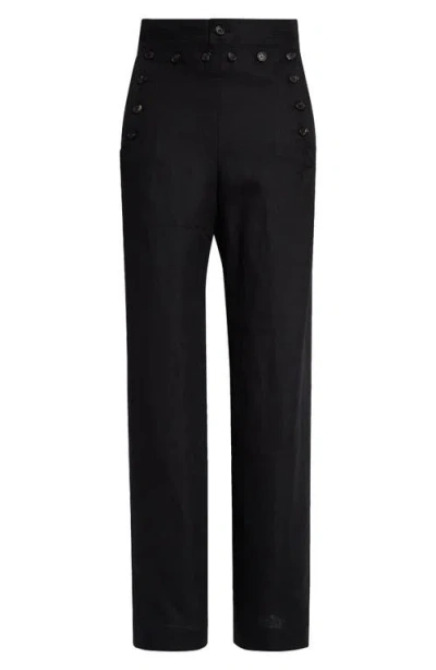 Bode Linen Sailor Trousers In Black
