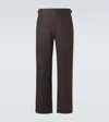 Bode Linen Straight Pants In Brown