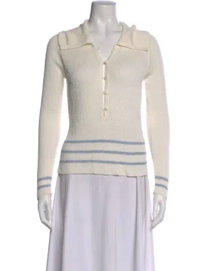 Pre-owned Bode Linen Striped Polo In Neutral