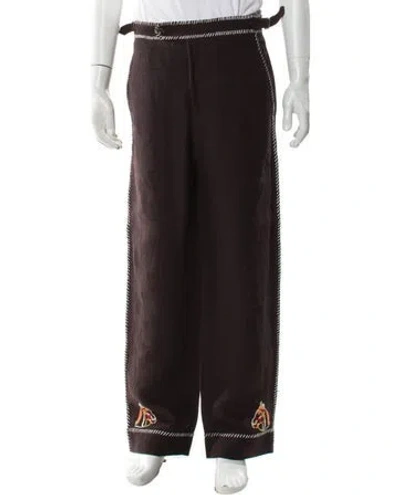 Pre-owned Bode Linen Sweatpants In Brown