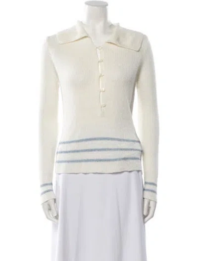 Pre-owned Bode Linen V-neck Top In Neutral