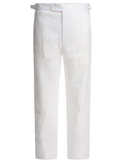 Bode Linen White Trousers