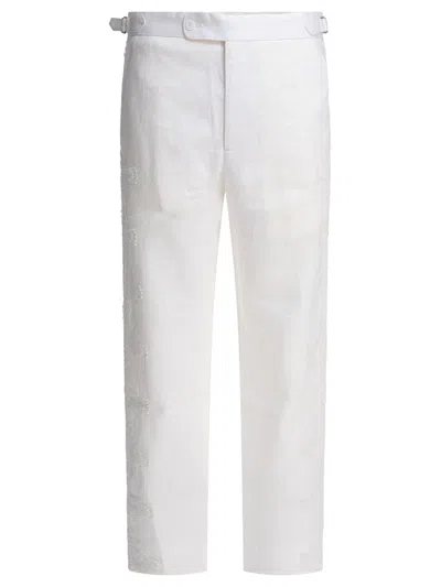Bode Linen White Trousers