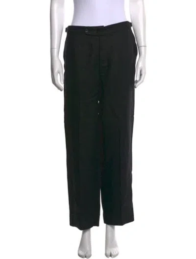 Pre-owned Bode Linen Wide Leg Pants In Black