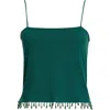 Bode Lodge Beaded Cashmere Camisole In Green