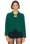 Bode Lodge Tie Droplet-beads Cardigan In Green