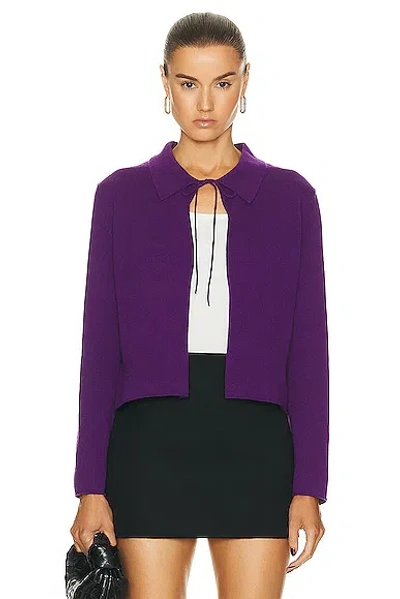 Bode Lodge Cardigan In Plum