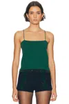 Bode Lodge Beaded Cashmere Camisole In Green