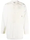 Bode Logo-embroidered Collarless Shirt In Neutrals