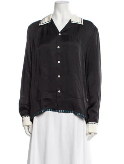 Pre-owned Bode Long Sleeve Button-up Top In Gray