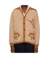 Bode Brown Intarsia-knit Cardigan In Brown