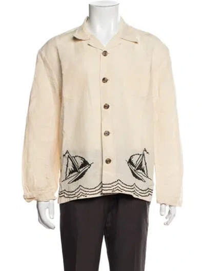 Pre-owned Bode Long Sleeve Dress Shirt In Neutral
