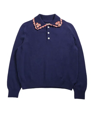 Bode Long Sleeve Polo Sweater