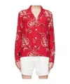 Bode Red Creeping Begonia Shirt In Red