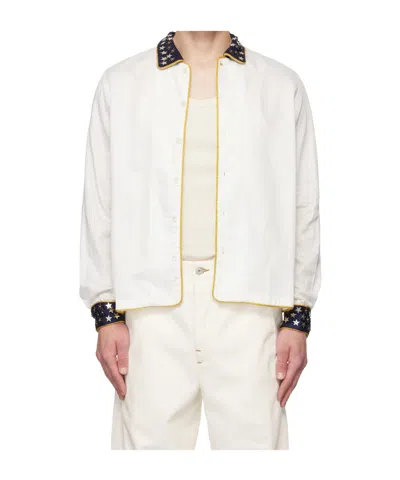 Bode Long Sleeve Shirt In White