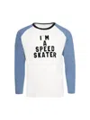 Bode Long Sleeve Skater Tee Blue And Cream