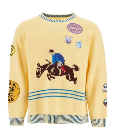 Bode Long Sleeve Sweater In Yellow