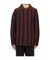 Bode Mohair Stripe Cardigan In Black