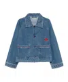 Bode Embroidered Merino Wool-blend Denim Jacket In Purple