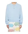 Bode Long-sleeved Polo Shirt In Blue