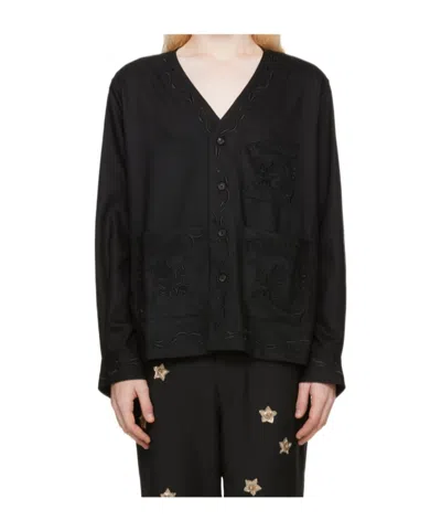 Bode Long-sleeved Shirt In Black